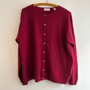 Vintage Lord & Taylor burgundy cashmere cardigan